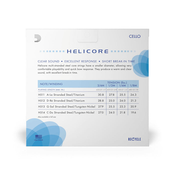 Helicore Cello String 海力克大提琴弦 H510 1/2