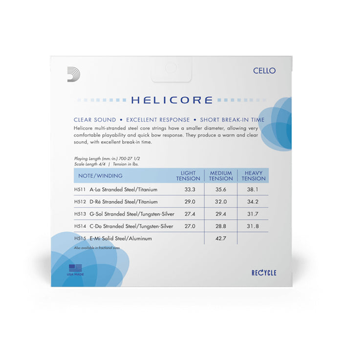 Helicore Cello String 海力克大提琴弦 H510 4/4