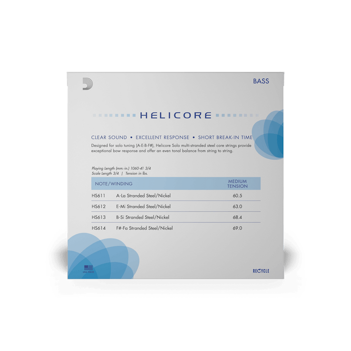 Helicore Solo Bass String Set 海力克贝斯独奏琴弦套装 HS610